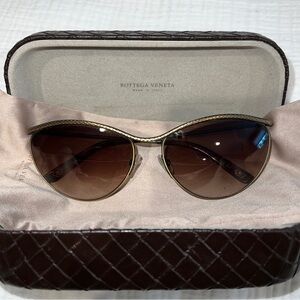 Vintage Bottega Veneta Intrecciato Woven Metal Sunglasses w/ Casw